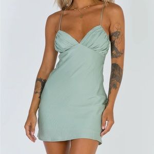 Princess Polly  JESSA MINI DRESS SAGE US 0